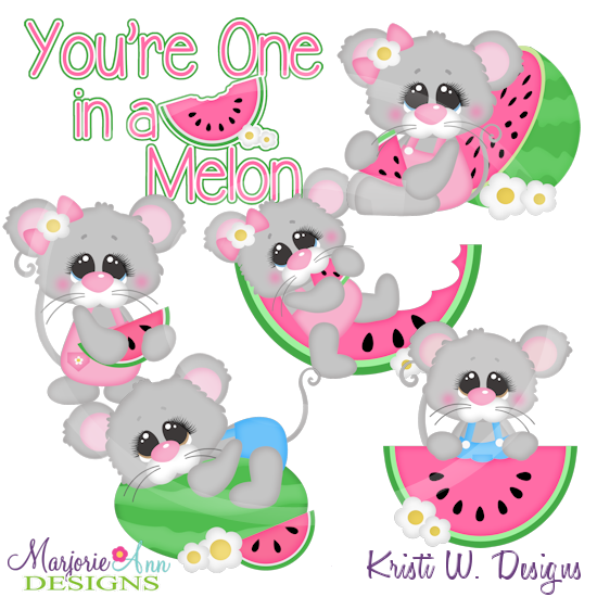 You're One In A Melon SVG Cutting Files Includes Clipart - Click Image to Close